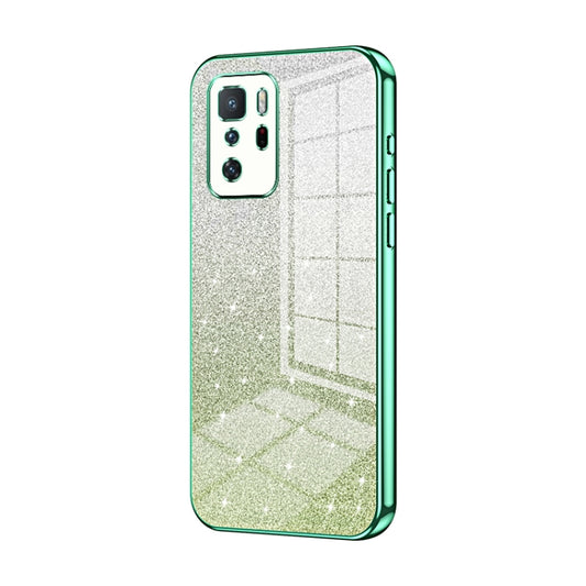 For Xiaomi Redmi Note 10 Pro 5G/Poco X3 GT Gradient Glitter Powder Electroplated Phone Case(Green) - Xiaomi Cases by PMC Jewellery | Online Shopping South Africa | PMC Jewellery | Buy Now Pay Later Mobicred