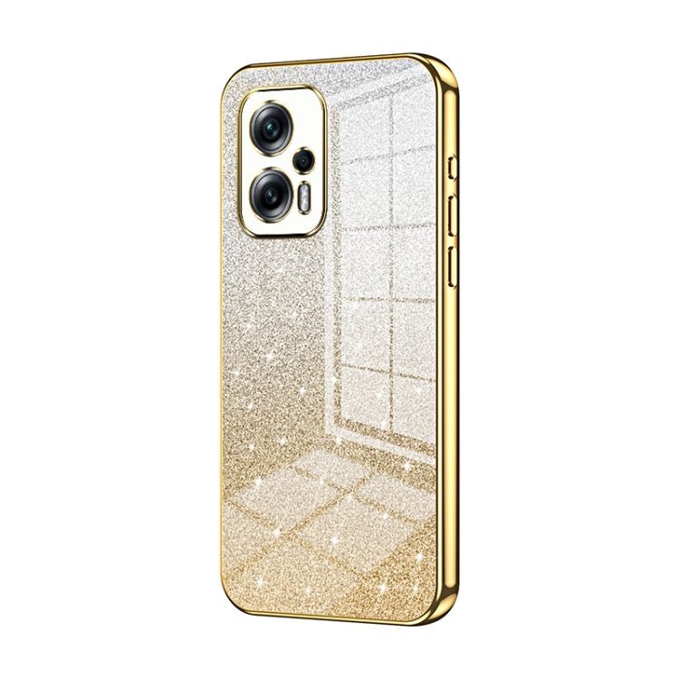 For Xiaomi Redmi Note 11T Pro/Poco X4 GT Gradient Glitter Powder Electroplated Phone Case(Gold) - Xiaomi Cases by PMC TechLife | Online Shopping South Africa | PMC TechLife | Buy Now Pay Later Mobicred