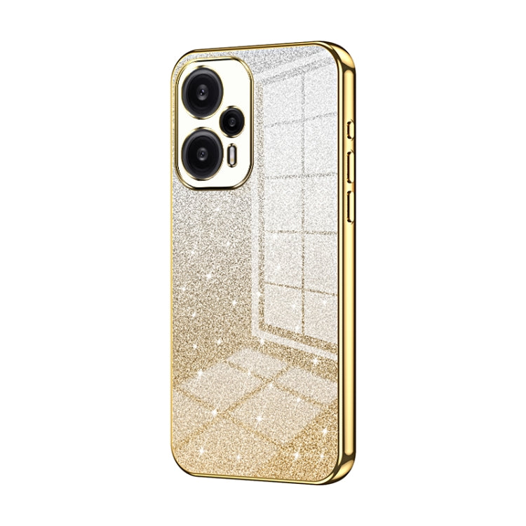 For Xiaomi Redmi Note 12 Turbo/Poco F5 Gradient Glitter Powder Electroplated Phone Case(Gold) - Xiaomi Cases by PMC TechLife | Online Shopping South Africa | PMC TechLife | Buy Now Pay Later Mobicred