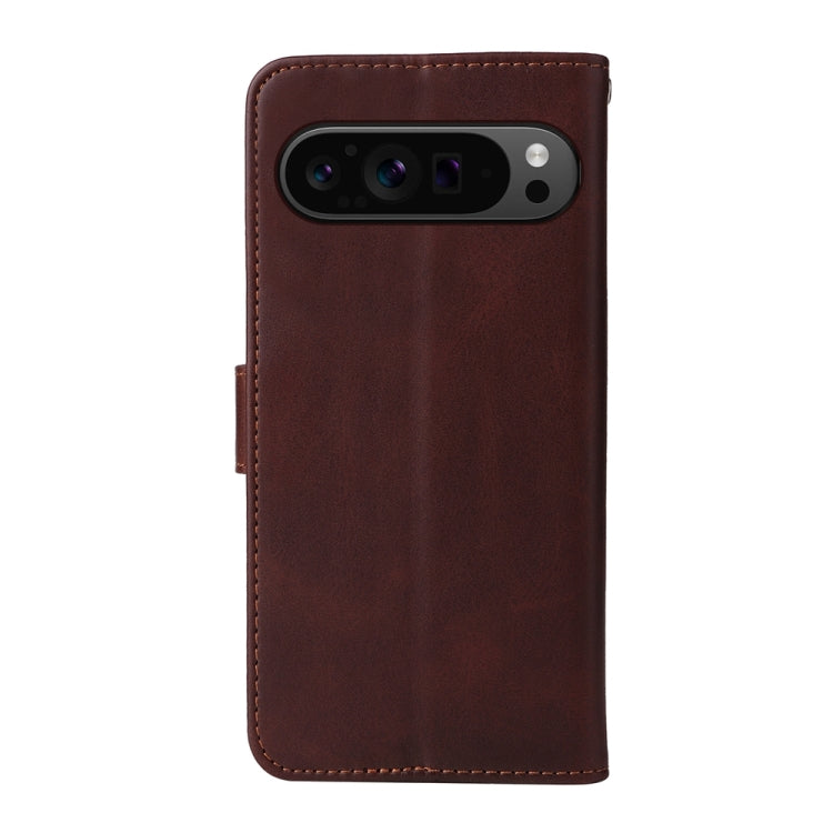 For Google Pixel 9 Pro Classic Calf Texture Flip Leather Phone Case(Brown) - Google Cases by PMC Jewellery | Online Shopping South Africa | PMC Jewellery | Buy Now Pay Later Mobicred