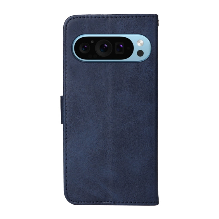 For Google Pixel 9 Classic Calf Texture Flip Leather Phone Case(Blue) - Google Cases by PMC TechLife | Online Shopping South Africa | PMC TechLife | Buy Now Pay Later Mobicred