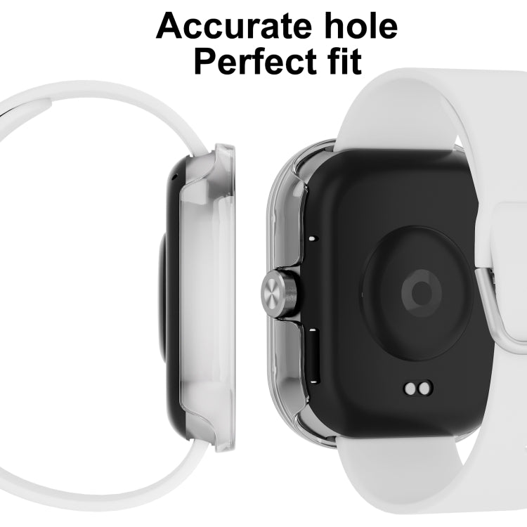For Redmi Watch 4 PC + Tempered Glass Integrated Watch Protective Case(Black) - Watch Cases by PMC TechLife | Online Shopping South Africa | PMC TechLife