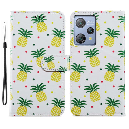 For Blackview A53 Pro Painted Pattern Horizontal Flip Leather Phone Case(Pineapple) - More Brand by PMC Jewellery | Online Shopping South Africa | PMC Jewellery | Buy Now Pay Later Mobicred