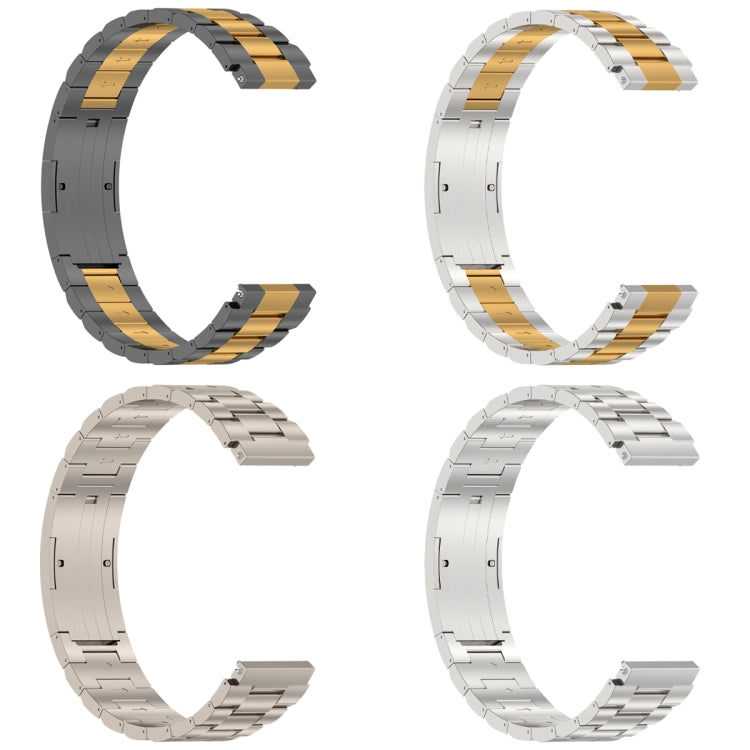 For Huawei Watch GT4 / GT3 / GT2 / GT 46mm Three Strains HW Buckle Metal Watch Band(Grey Gold) - Watch Bands by PMC Jewellery | Online Shopping South Africa | PMC Jewellery