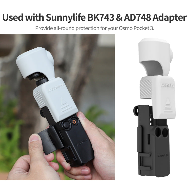 For DJI Osmo Pocket 3 Sunnylife OP3-BHT746 Silicone Protective Case(Grey White) - Case & Bags by Sunnylife | Online Shopping South Africa | PMC Jewellery | Buy Now Pay Later Mobicred