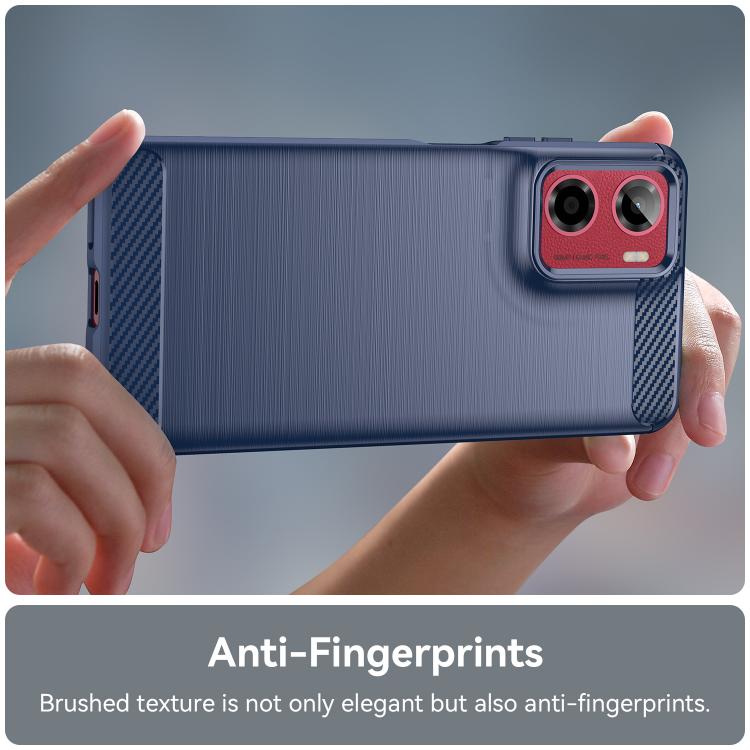 For Motorola Moto E15 Carbon Fiber Brushed Texture TPU Phone Case(Blue) - free shipping - PMC TechLife - Order now!