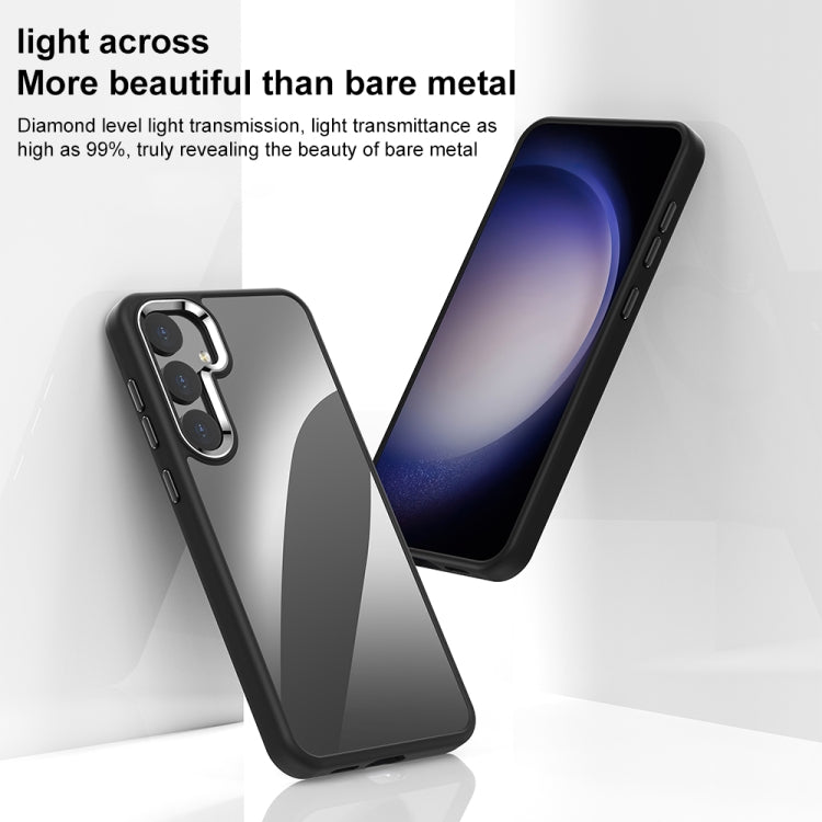 For Samsung Galaxy S25+ 5G Anti-fingerprint Highly Transparent PC Phone Case(Black) - Galaxy S25+ 5G Cases by PMC Jewellery | Online Shopping South Africa | PMC Jewellery | Buy Now Pay Later Mobicred