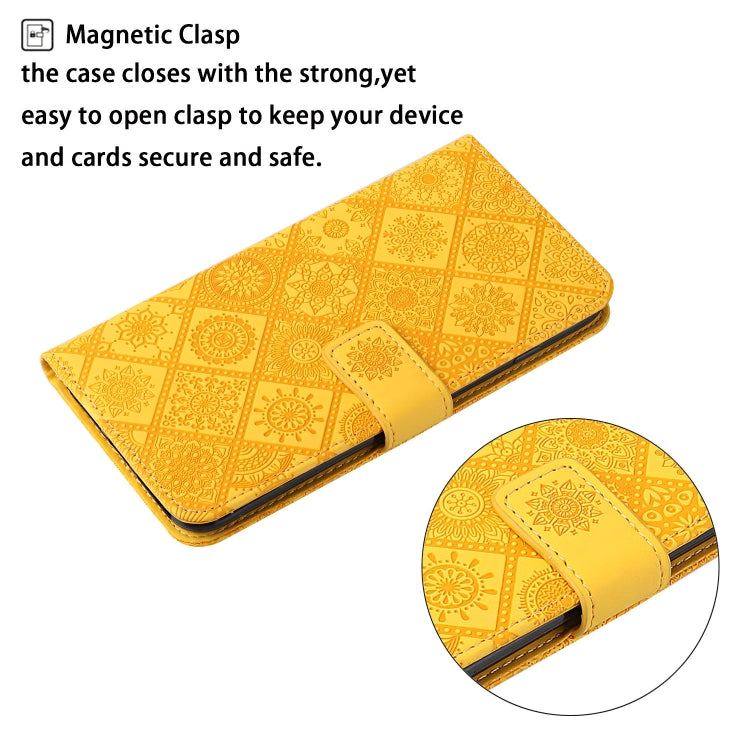 For Google Pixel 9 Pro XL Ethnic Style Embossed Pattern Leather Phone Case(Yellow) - Google Cases by PMC TechLife | Online Shopping South Africa | PMC TechLife | Buy Now Pay Later Mobicred