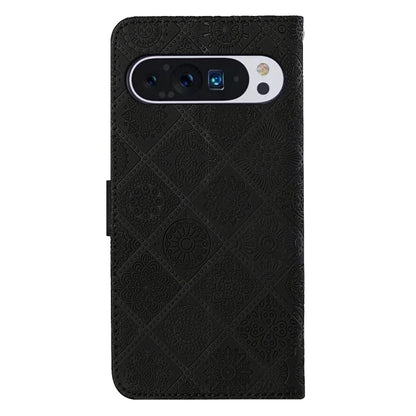 For Google Pixel 9 / 9 Pro Ethnic Style Embossed Pattern Leather Phone Case(Black) - Google Cases by PMC Jewellery | Online Shopping South Africa | PMC Jewellery | Buy Now Pay Later Mobicred