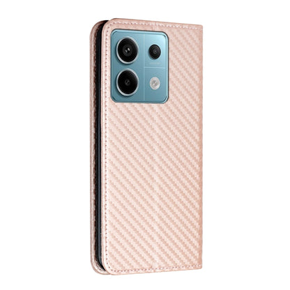 For Xiaomi Redmi Note 13 Pro 5G Carbon Fiber Texture Flip Holder Leather Phone Case(Rose Gold) - Note 13 Pro Cases by PMC Jewellery | Online Shopping South Africa | PMC Jewellery | Buy Now Pay Later Mobicred