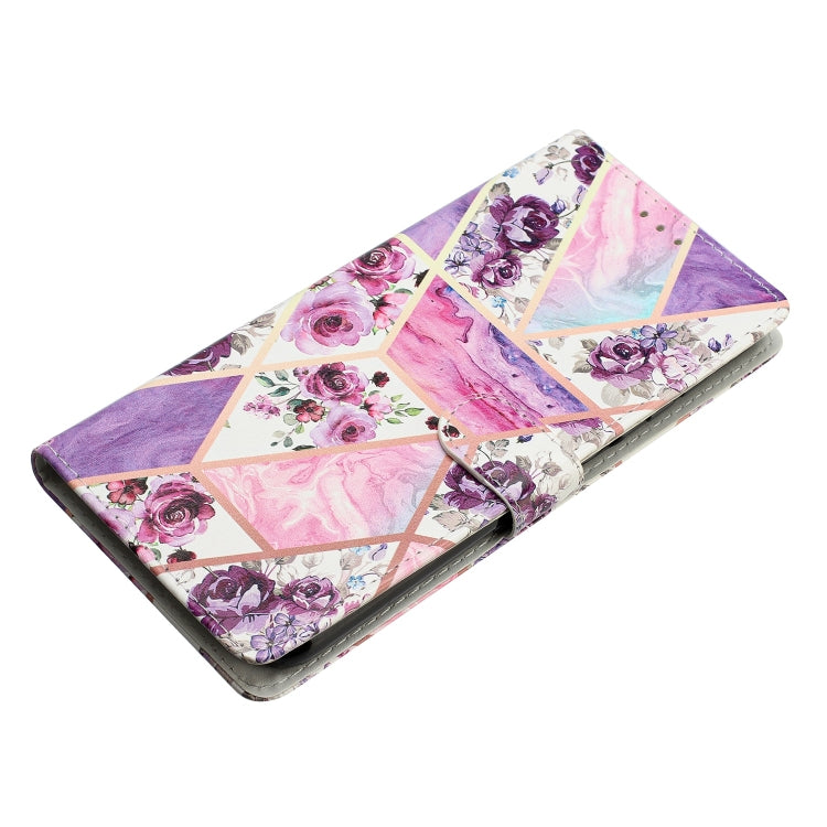 For Blackview A53 Pro Colored Drawing Leather Phone Case(Purple Marble) - More Brand by PMC Jewellery | Online Shopping South Africa | PMC Jewellery | Buy Now Pay Later Mobicred