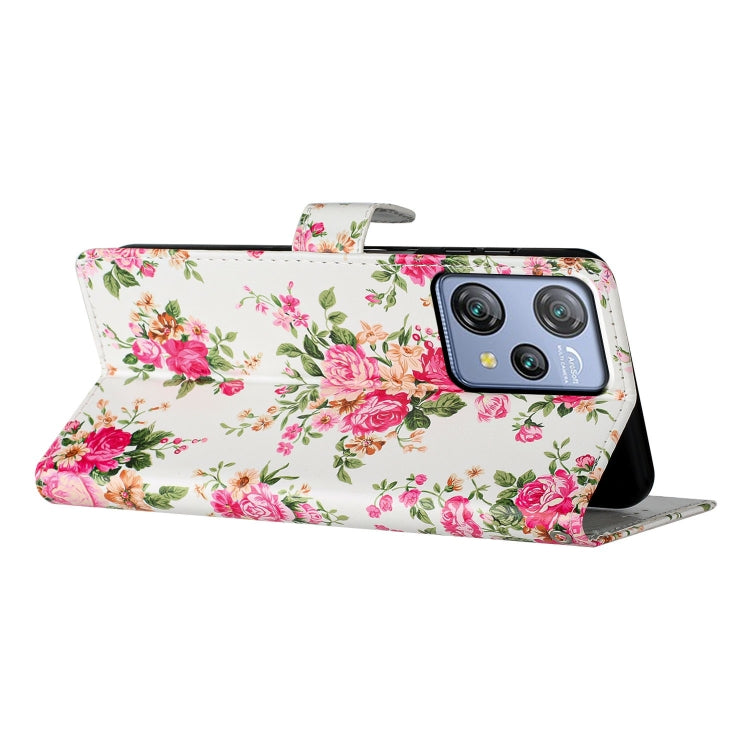 For Blackview A53 Pro Colored Drawing Leather Phone Case(Peonies) - More Brand by PMC TechLife | Online Shopping South Africa | PMC TechLife