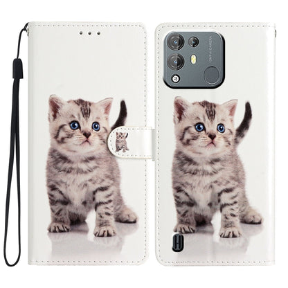 For Blackview A55 Pro Colored Drawing Leather Phone Case(Little Tabby Cat) - More Brand by PMC Jewellery | Online Shopping South Africa | PMC Jewellery | Buy Now Pay Later Mobicred