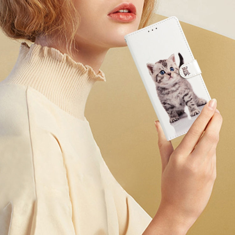 For Blackview A55 Pro Colored Drawing Leather Phone Case(Little Tabby Cat) - More Brand by PMC TechLife | Online Shopping South Africa | PMC TechLife | Buy Now Pay Later Mobicred