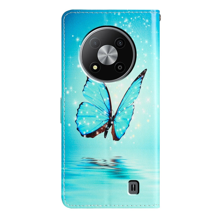 For ZTE Blade A73 5G Colored Drawing Leather Phone Case(Blue Butterfly) - ZTE Cases by PMC TechLife | Online Shopping South Africa | PMC TechLife | Buy Now Pay Later Mobicred
