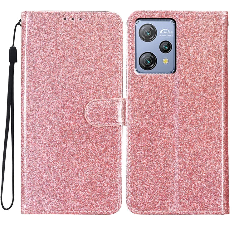 For Blackview A53 Pro Glitter Powder Flip Leather Phone Case(Rose Gold) - More Brand by PMC TechLife | Online Shopping South Africa | PMC TechLife | Buy Now Pay Later Mobicred