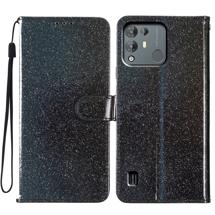 For Blackview A55 Pro Glitter Powder Flip Leather Phone Case(Black) - More Brand by PMC TechLife | Online Shopping South Africa | PMC TechLife | Buy Now Pay Later Mobicred
