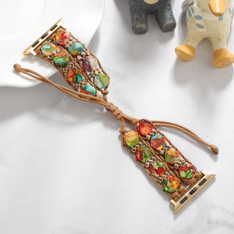 For Apple Watch Ultra 49mm Hexagonal Stones Drawstring Chain Watch Band(Colorful) - free shipping - PMC TechLife - Order now!