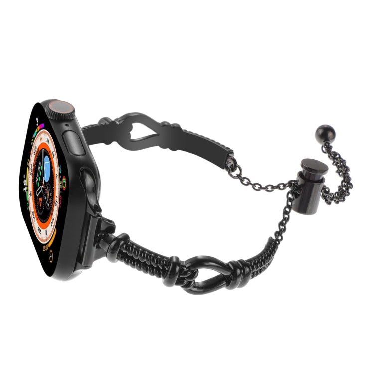 For Apple Watch SE 2023 40mm Twist Metal Bracelet Chain Watch Band(Black) - Watch Bands by PMC Jewellery | Online Shopping South Africa | PMC Jewellery