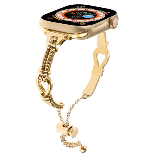 For Apple Watch Series 3 42mm Twist Metal Bracelet Chain Watch Band(Gold) - Watch Bands by PMC Jewellery | Online Shopping South Africa | PMC Jewellery