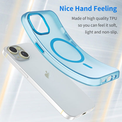 For iPhone 14 Plus MagSafe Frosted Translucent TPU + PC Full Coverage Phone Case(Blue) - iPhone 14 Plus Cases by PMC Jewellery | Online Shopping South Africa | PMC Jewellery