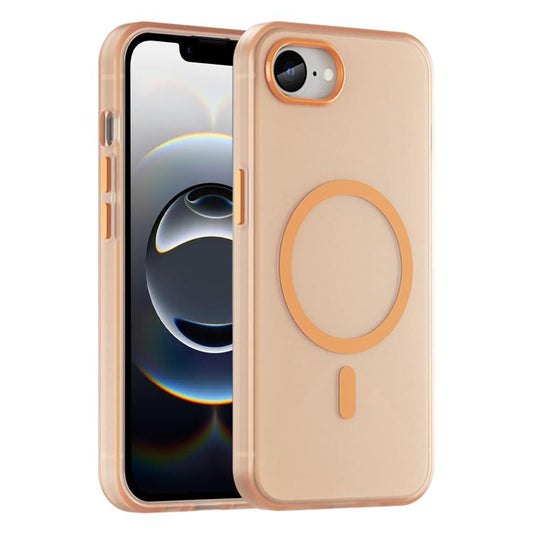 For iPhone 16e MagSafe Frosted Translucent TPU + PC Full Coverage Phone Case(Orange) - iPhone 16e Cases by PMC Jewellery | Online Shopping South Africa | PMC Jewellery | Buy Now Pay Later Mobicred