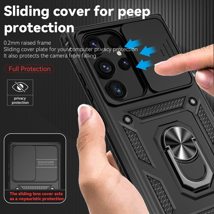 For Samsung Galaxy S24 Ultra 5G Sliding Camshield Holder Phone Case(Black) - Galaxy S24 Ultra 5G Cases by PMC Jewellery | Online Shopping South Africa | PMC Jewellery