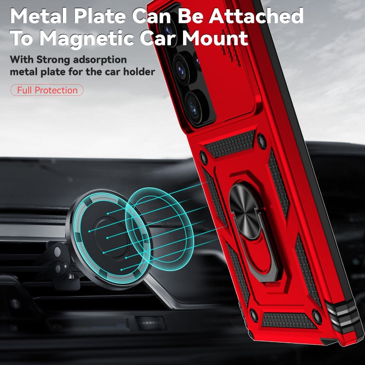 For Samsung Galaxy S24 Ultra 5G Sliding Camshield Holder Phone Case(Red) - Galaxy S24 Ultra 5G Cases by PMC TechLife | Online Shopping South Africa | PMC TechLife
