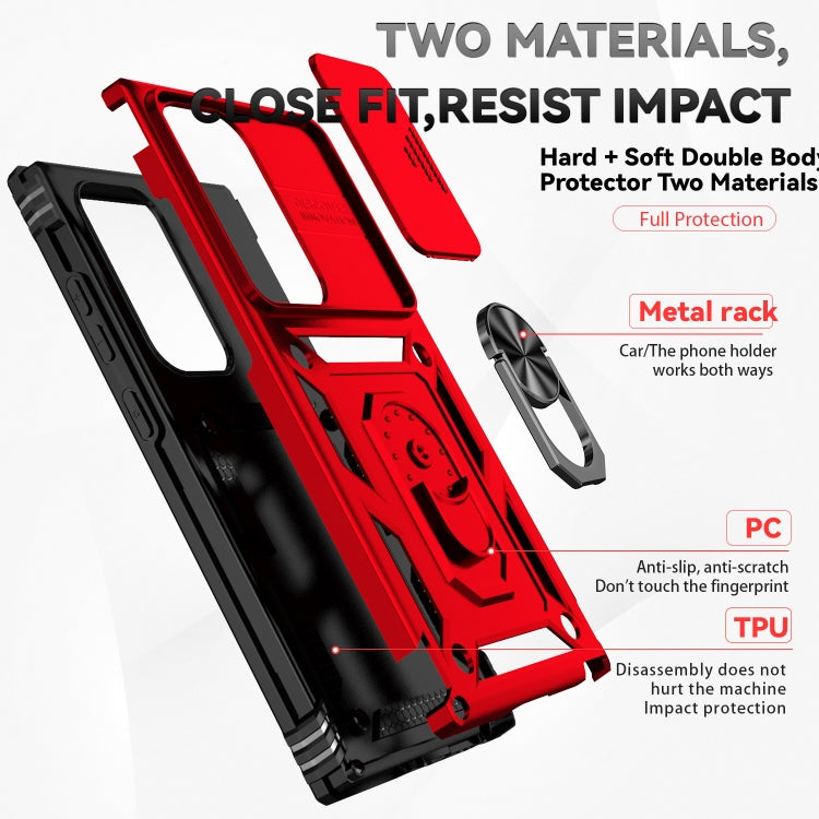For Samsung Galaxy S24 Ultra 5G Sliding Camshield Holder Phone Case(Red) - Galaxy S24 Ultra 5G Cases by PMC TechLife | Online Shopping South Africa | PMC TechLife