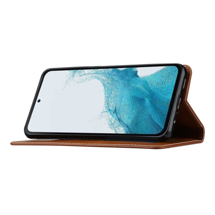 For Samsung Galaxy S25 5G Knead Skin Texture Flip Leather Phone Case(Brown) - Galaxy S25 5G Cases by PMC Jewellery | Online Shopping South Africa | PMC Jewellery | Buy Now Pay Later Mobicred