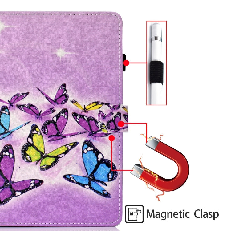 For Lenovo Tab P12 2023 / TB370FU Coloured Drawing Stitching Smart Leather Tablet Case(Butterfly) - Lenovo by PMC TechLife | Online Shopping South Africa | PMC TechLife | Buy Now Pay Later Mobicred