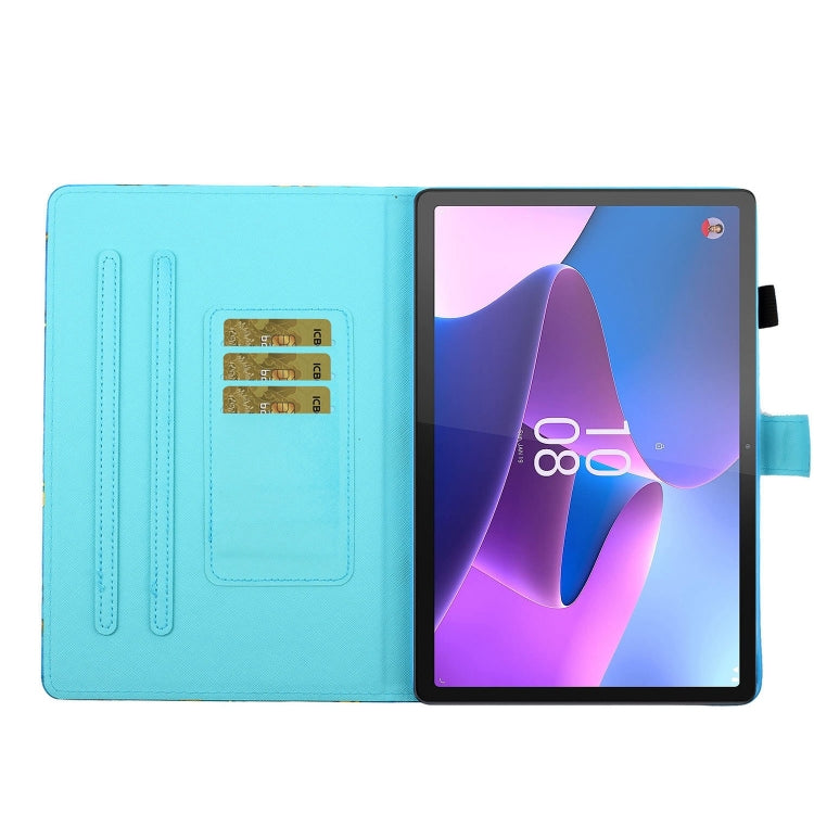 For Lenovo Tab P12 2023 / TB370FU Coloured Drawing Stitching Smart Leather Tablet Case(Gilded Marble) - Lenovo by PMC TechLife | Online Shopping South Africa | PMC TechLife | Buy Now Pay Later Mobicred