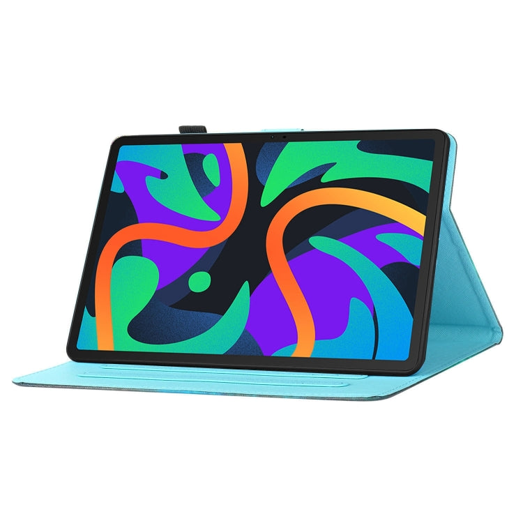 For Lenovo Tab M11/ Xiaoxin Pad 11 2024 Coloured Drawing Stitching Smart Leather Tablet Case(Moon Owl) - Lenovo by PMC Jewellery | Online Shopping South Africa | PMC Jewellery | Buy Now Pay Later Mobicred