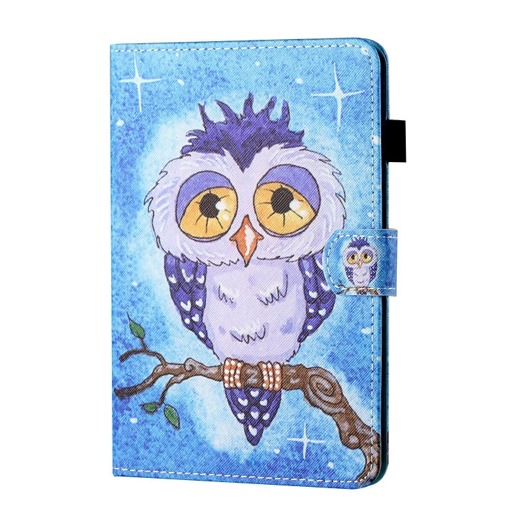 For Lenovo Tab P12 2023 / TB370FU Coloured Drawing Stitching Smart Leather Tablet Case(Blue Owl) - Lenovo by PMC TechLife | Online Shopping South Africa | PMC TechLife | Buy Now Pay Later Mobicred