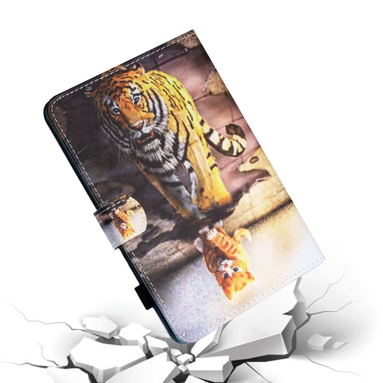 For Lenovo Tab P12 2023 / TB370FU Coloured Drawing Stitching Smart Leather Tablet Case(Cat and Tiger) - Lenovo by PMC TechLife | Online Shopping South Africa | PMC TechLife | Buy Now Pay Later Mobicred