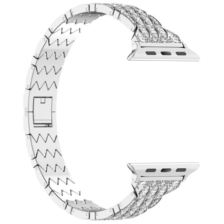 For Apple Watch Series 9 45mm Devil Eye Diamond Bracelet Metal Watch Band(Silver) - Watch Bands by PMC TechLife | Online Shopping South Africa | PMC TechLife