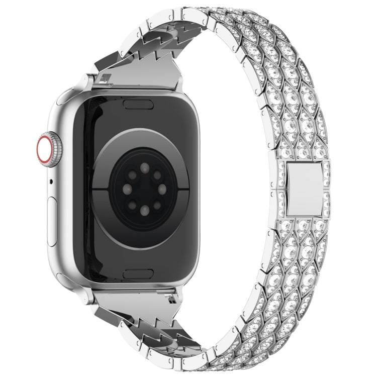 For Apple Watch Series 8 41mm Devil Eye Diamond Bracelet Metal Watch Band(Silver) - Watch Bands by PMC TechLife | Online Shopping South Africa | PMC TechLife