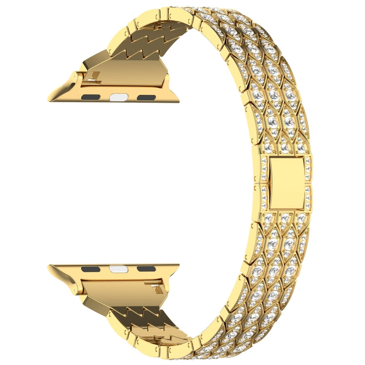 For Apple Watch SE 2022 40mm Devil Eye Diamond Bracelet Metal Watch Band(Gold) - Watch Bands by PMC Jewellery | Online Shopping South Africa | PMC Jewellery