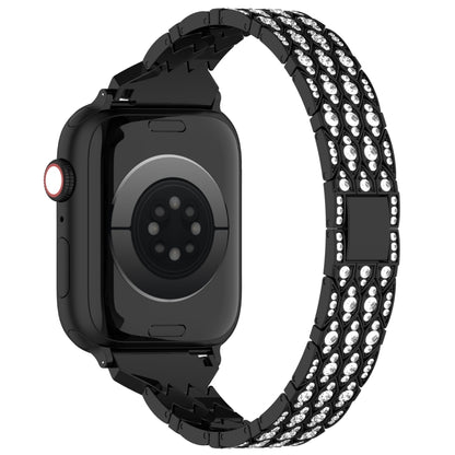 For Apple Watch Series 7 41mm Devil Eye Diamond Bracelet Metal Watch Band(Black) - Watch Bands by PMC Jewellery | Online Shopping South Africa | PMC Jewellery