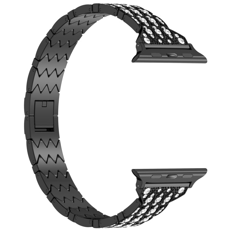 For Apple Watch SE 40mm Devil Eye Diamond Bracelet Metal Watch Band(Black) - Watch Bands by PMC TechLife | Online Shopping South Africa | PMC TechLife