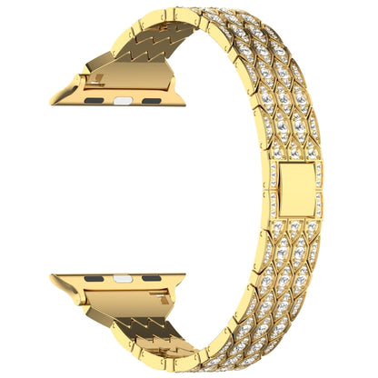 For Apple Watch SE 44mm Devil Eye Diamond Bracelet Metal Watch Band(Gold) - Watch Bands by PMC Jewellery | Online Shopping South Africa | PMC Jewellery