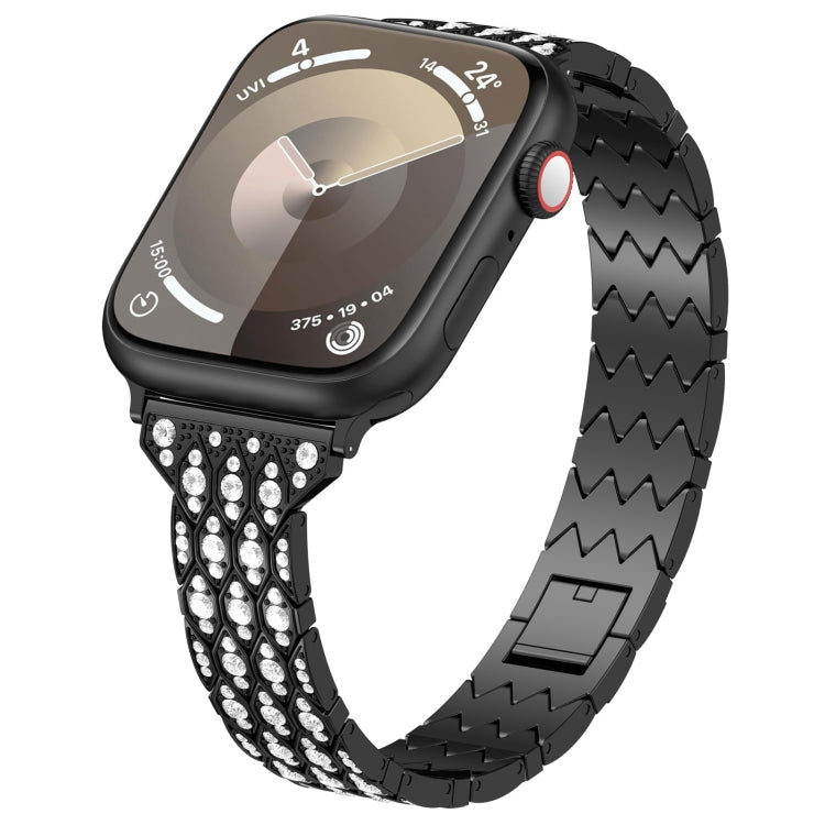 For Apple Watch Series 3 42mm Devil Eye Diamond Bracelet Metal Watch Band(Black) - Watch Bands by PMC Jewellery | Online Shopping South Africa | PMC Jewellery