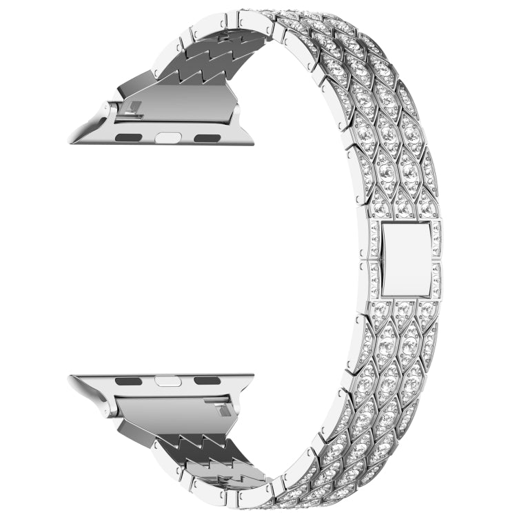 For Apple Watch Series 2 38mm Devil Eye Diamond Bracelet Metal Watch Band(Silver) - Watch Bands by PMC TechLife | Online Shopping South Africa | PMC TechLife