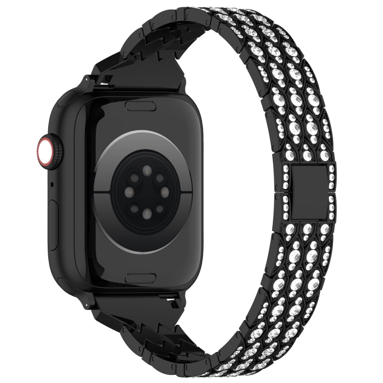 For Apple Watch 38mm Devil Eye Diamond Bracelet Metal Watch Band(Black) - Watch Bands by PMC TechLife | Online Shopping South Africa | PMC TechLife