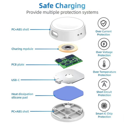 For Samsung Galaxy Watch Series Portable Smart Watch Magnetic Wireless Charger(White) - Charger by PMC Jewellery | Online Shopping South Africa | PMC Jewellery