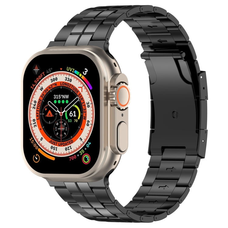 For Apple Watch Ultra 2 49mm Tortoise Buckle Titanium Steel Watch Band(Black) - Watch Bands by PMC Jewellery | Online Shopping South Africa | PMC Jewellery