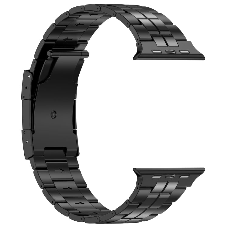 For Apple Watch Series 9 45mm Tortoise Buckle Titanium Steel Watch Band(Black) - Watch Bands by PMC Jewellery | Online Shopping South Africa | PMC Jewellery