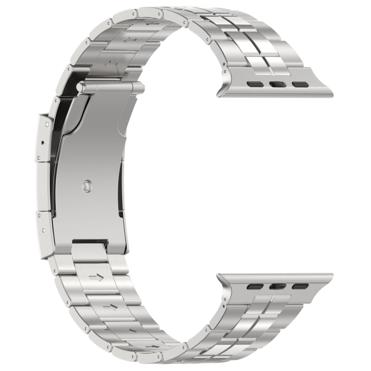 For Apple Watch Series 7 45mm Tortoise Buckle Titanium Steel Watch Band(Silver) - Watch Bands by PMC Jewellery | Online Shopping South Africa | PMC Jewellery