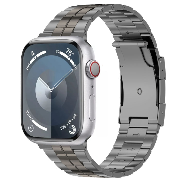 For Apple Watch SE 44mm Tortoise Buckle Titanium Steel Watch Band(Grey) - Watch Bands by PMC Jewellery | Online Shopping South Africa | PMC Jewellery