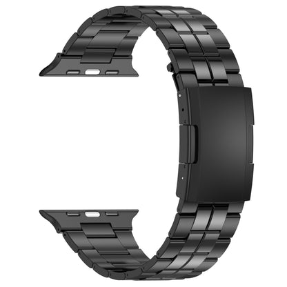 For Apple Watch Series 3 38mm Tortoise Buckle Titanium Steel Watch Band(Black) - Watch Bands by PMC Jewellery | Online Shopping South Africa | PMC Jewellery